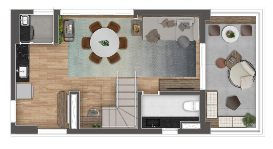 B.LONG Ibirapuera: 2 dorm 97m² duplex inferior