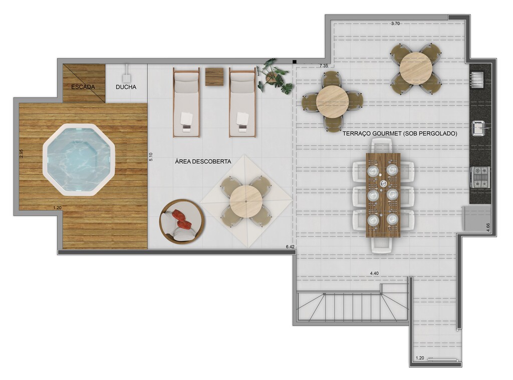 Balcony: 3 dorm 160m² cobertura duplex superior