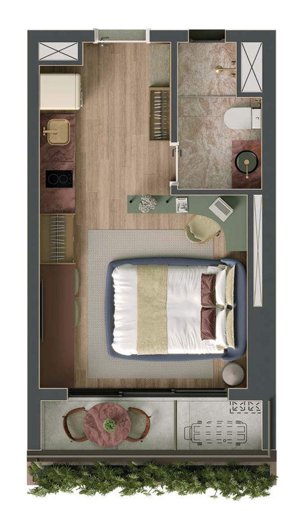 Bela: 1 dorm 30m² studio