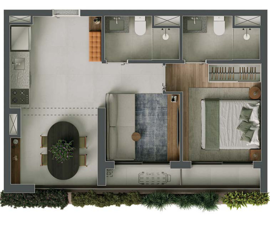 Bela: 1 dorm 51m² opção