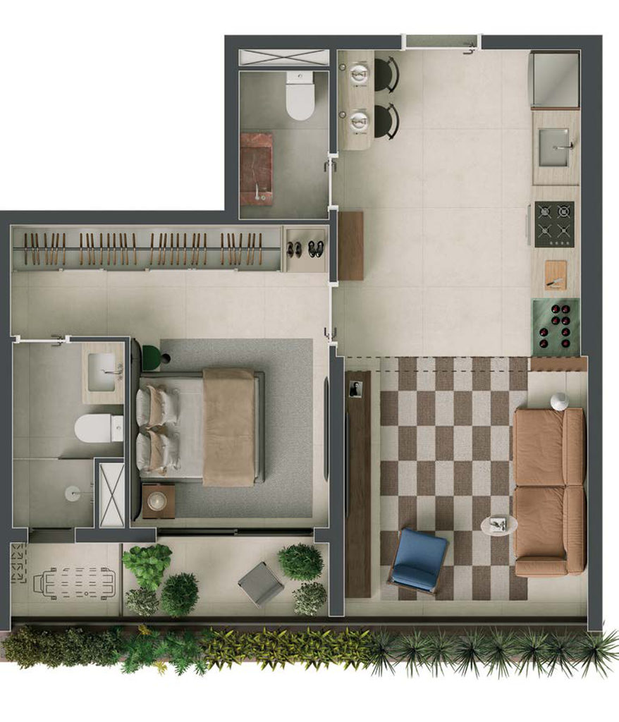 Bela: 1 dorm 53m²