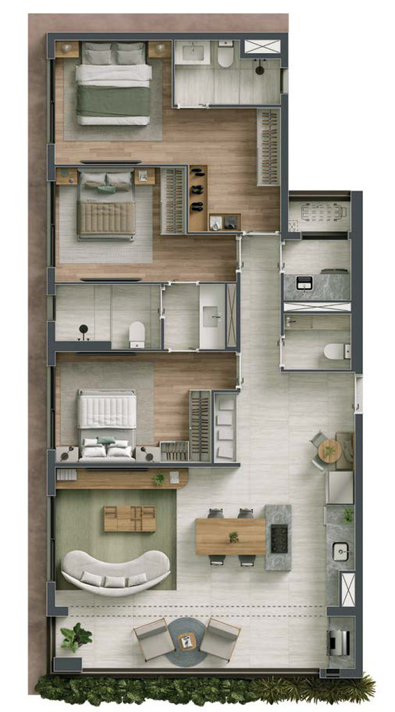Bela: 3 dorm 104m²