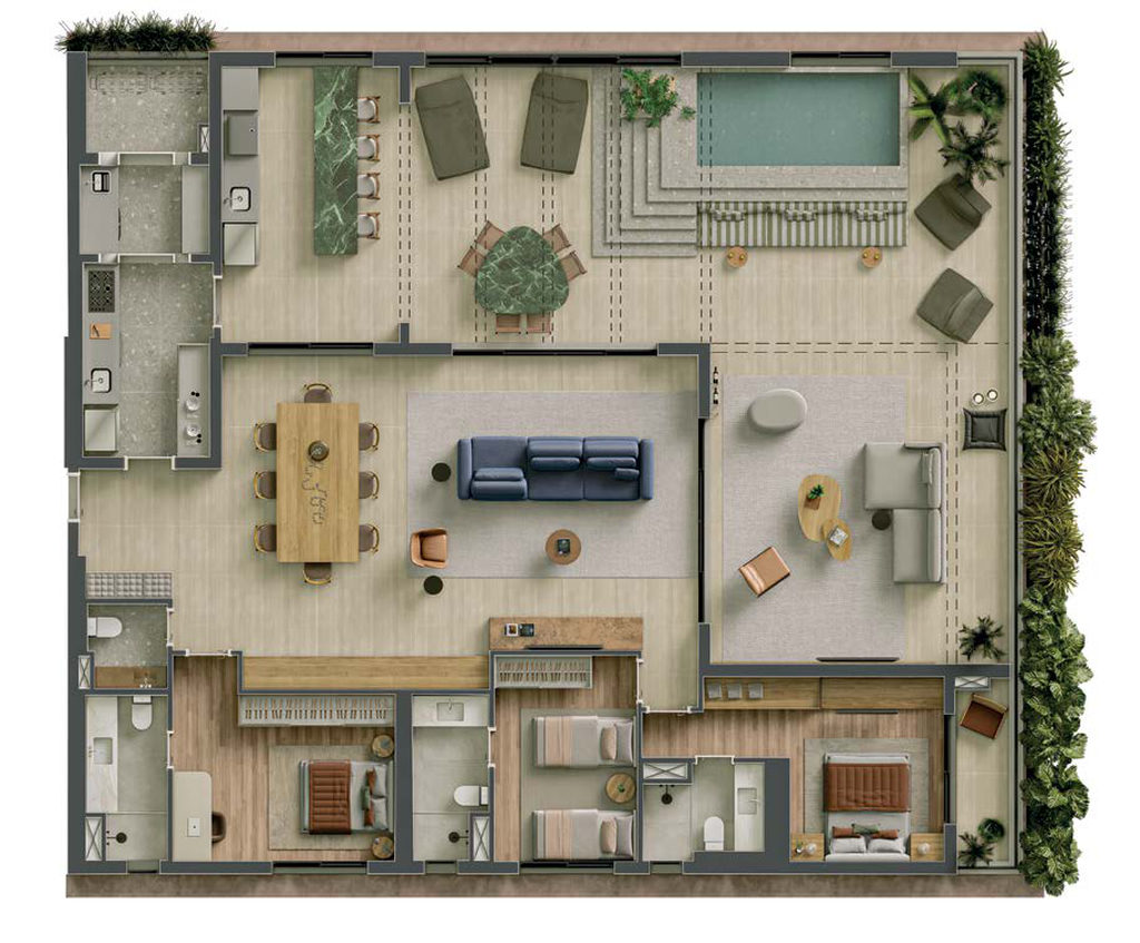 Bela: 3 dorm 264m² penthouse
