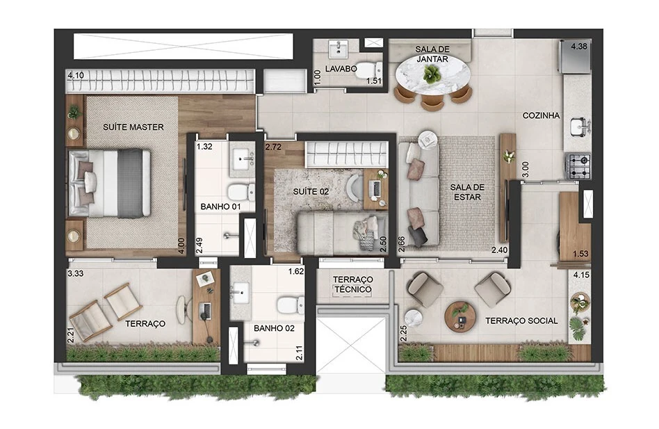 Bem Moema: 2 dorm 80m²
