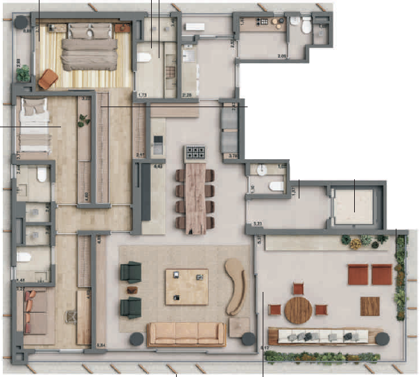 Bioma Itaim: 3 dorm 204m²