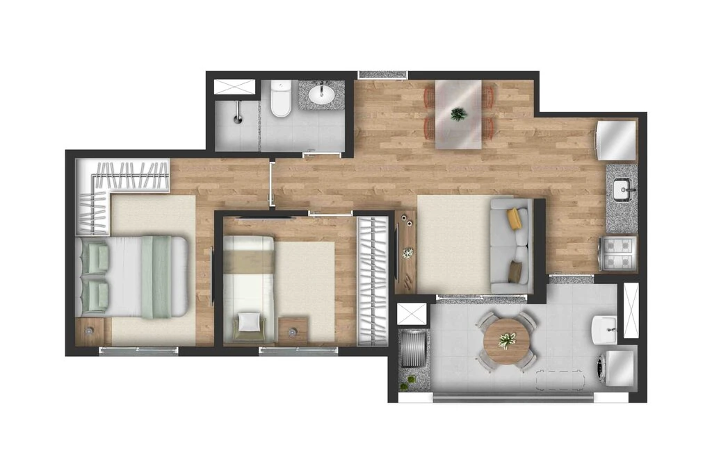 Bios Santo Amaro: 2 dorm 47m²