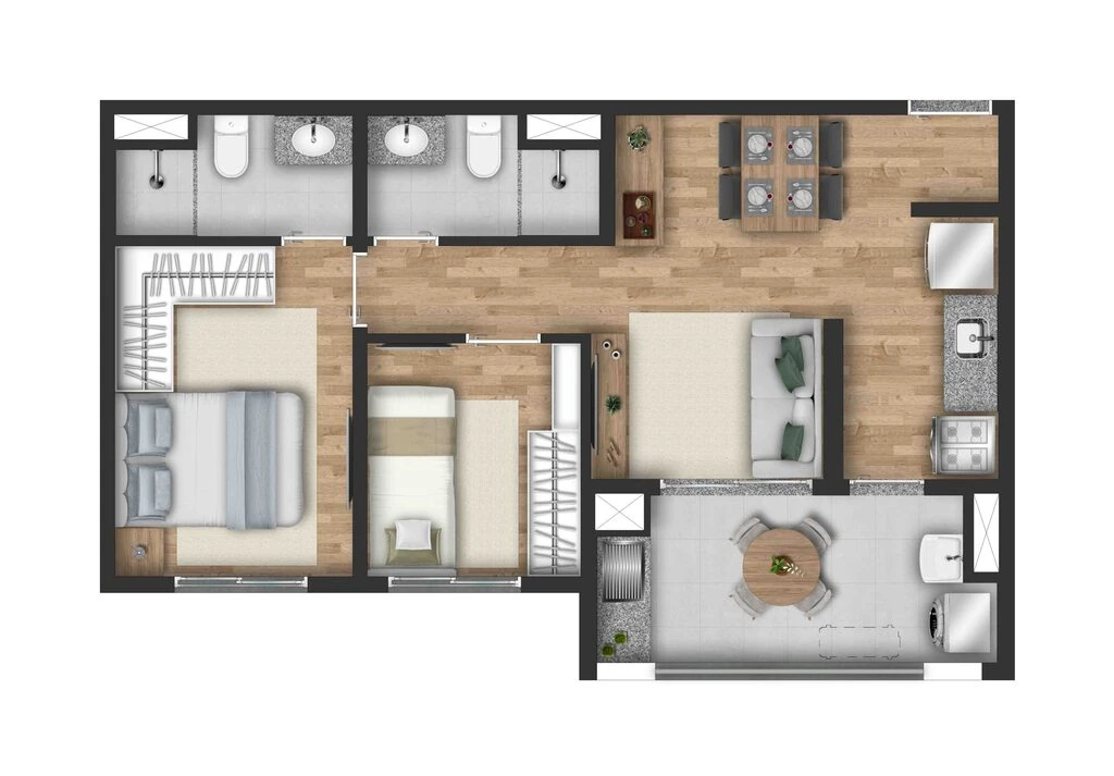 Bios Santo Amaro: 2 dorm 50m²