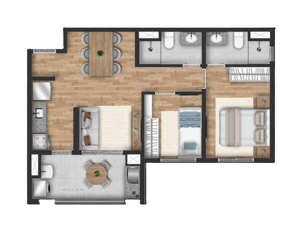 Bios Santo Amaro: 2 dorm 53m²