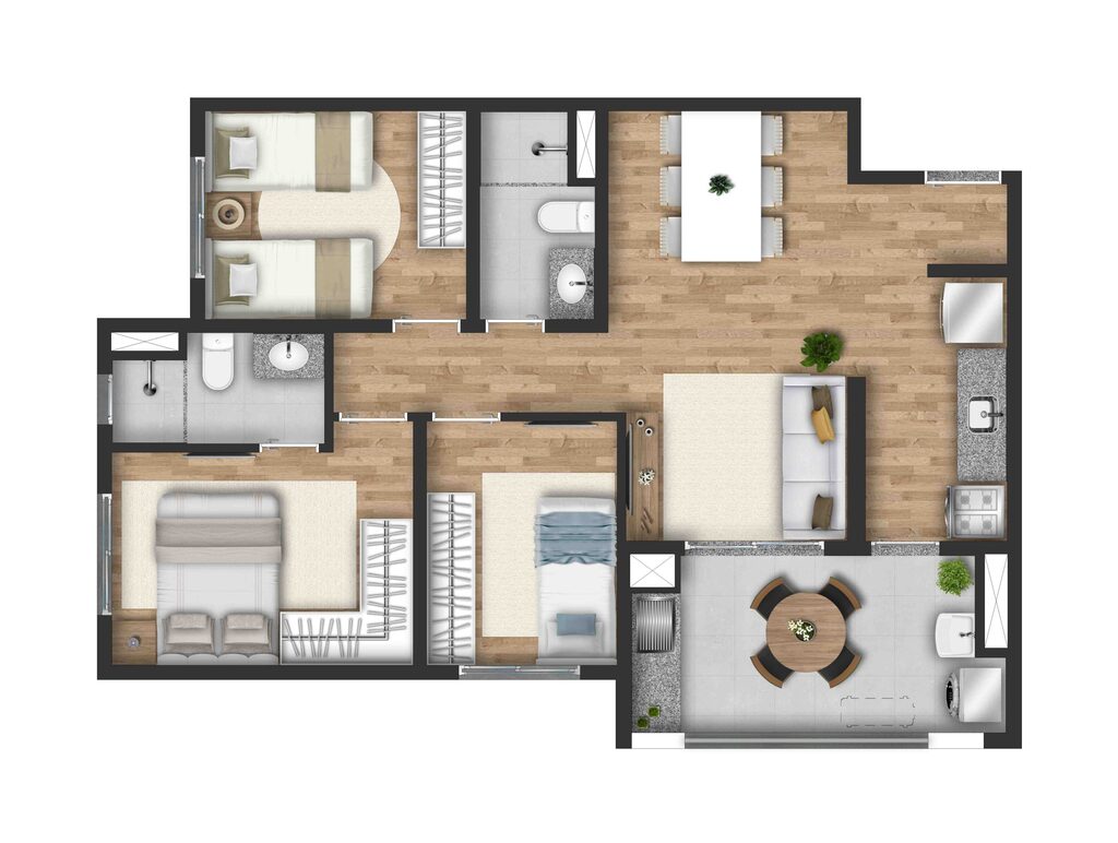 Bios Santo Amaro: 3 dorm 66m²