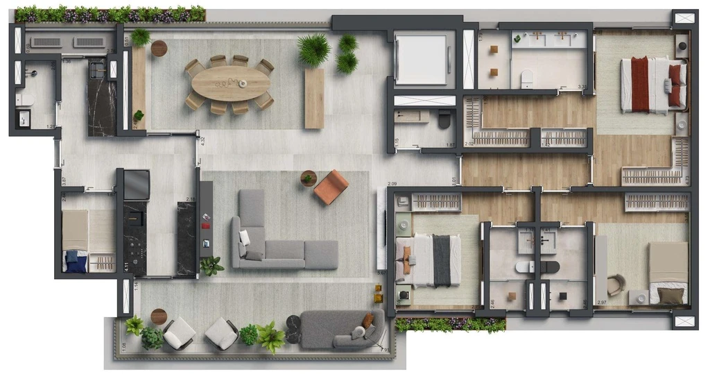 Biotique Ibirapuera: 3 dorm 198m²