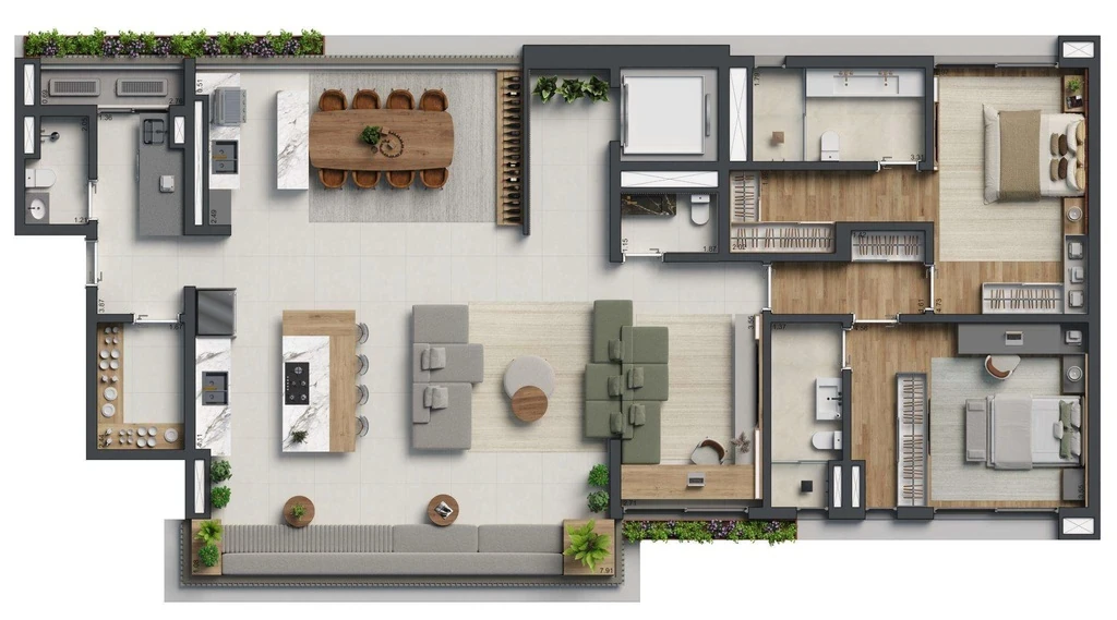Biotique Ibirapuera: 2 dorm 198m² opção