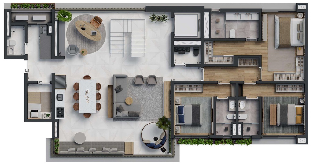 Biotique Ibirapuera: 3 dorm 360m² cobertura duplex inferior