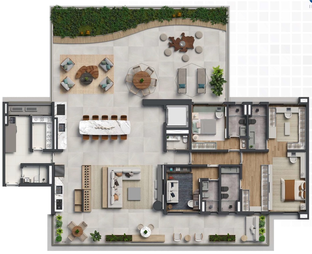 Biotique Ibirapuera: 3 dorm 368m² garden