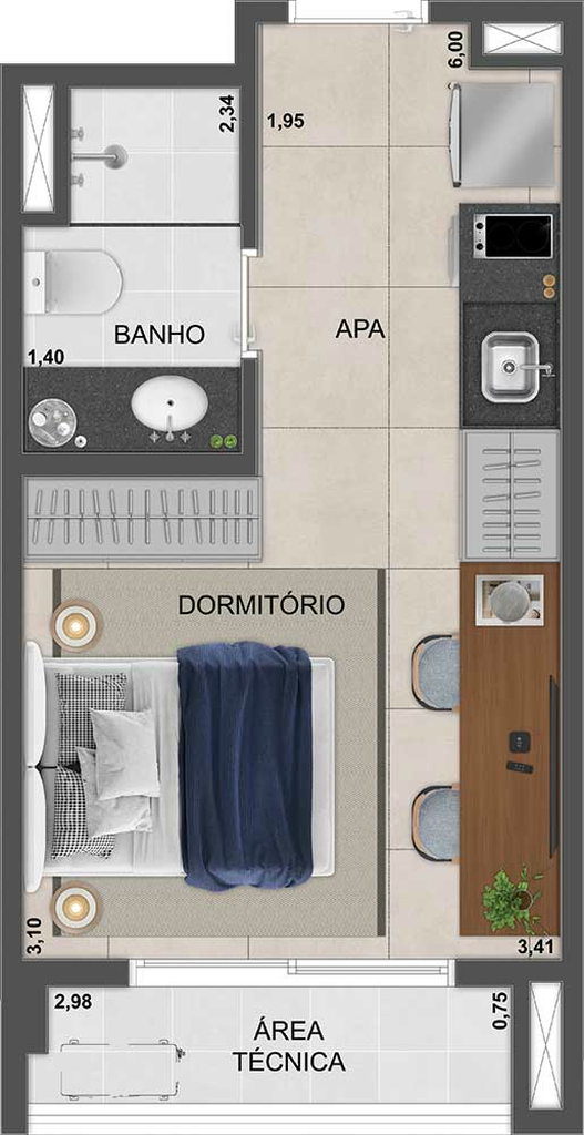 Blue Marine Home Resort: 1 dorm 25m² studio