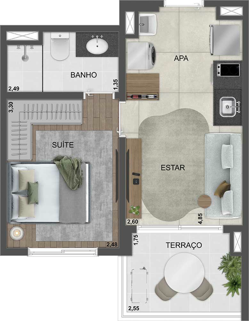 Blue Marine Home Resort: 1 dorm 34m²