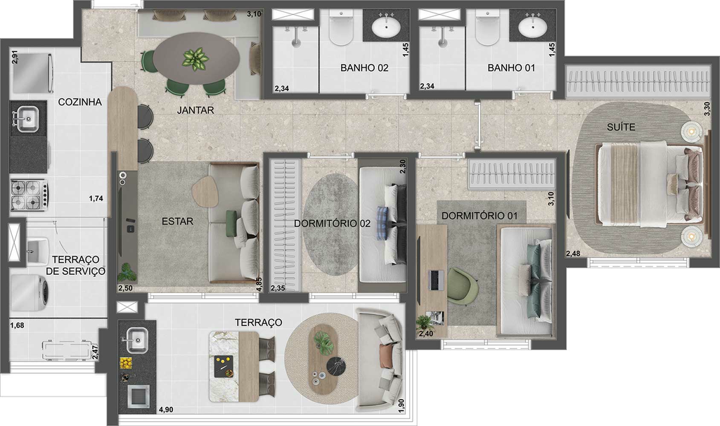 Blue Marine Home Resort: 3 dorm 76m²