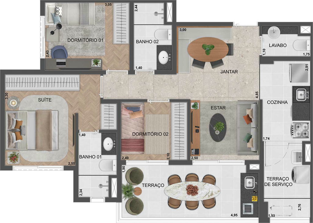 Blue Marine Home Resort: 3 dorm 80m²