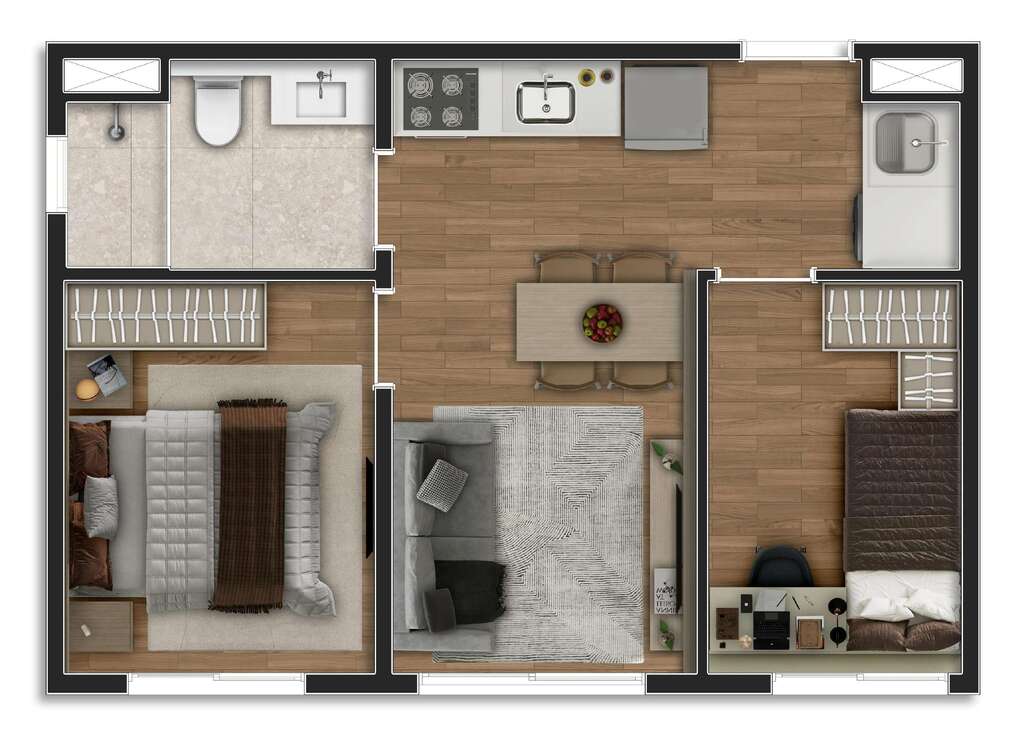 Bosque Ipiranga Fase 2: 2 dorm 37m²
