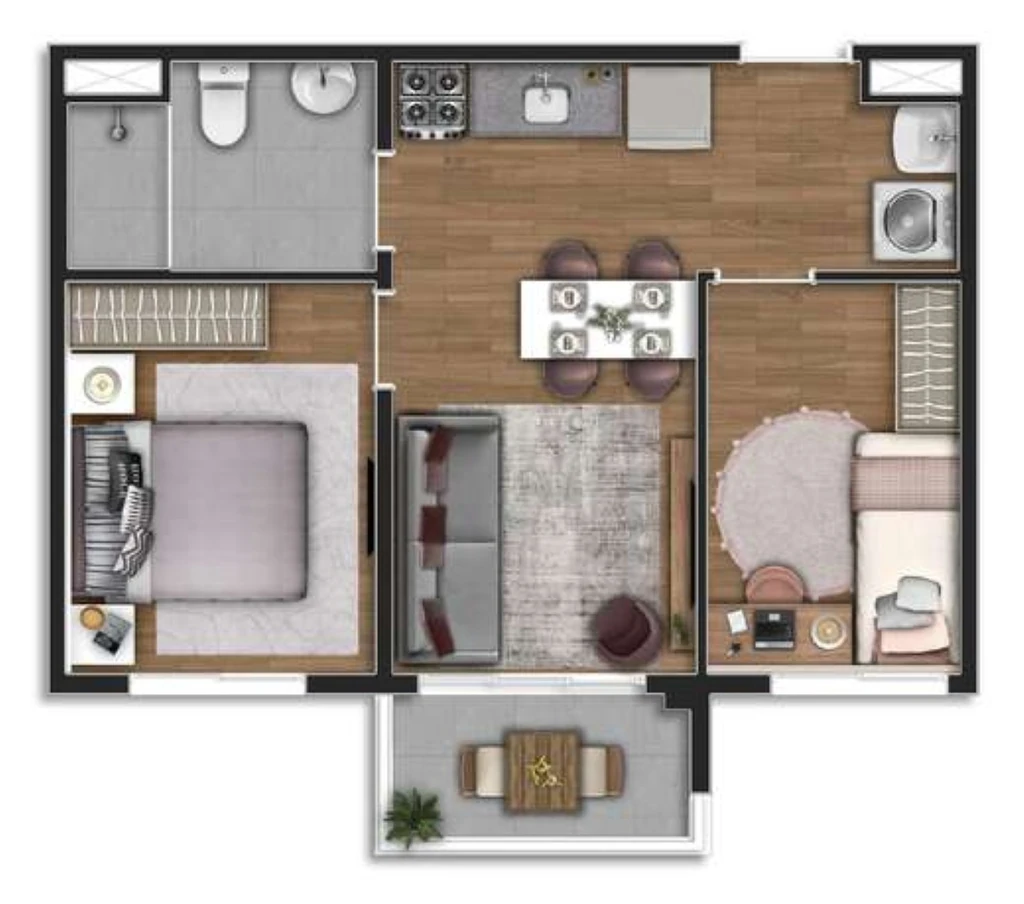 Bosque Ipiranga Fase 3: 2 dorm 41m2