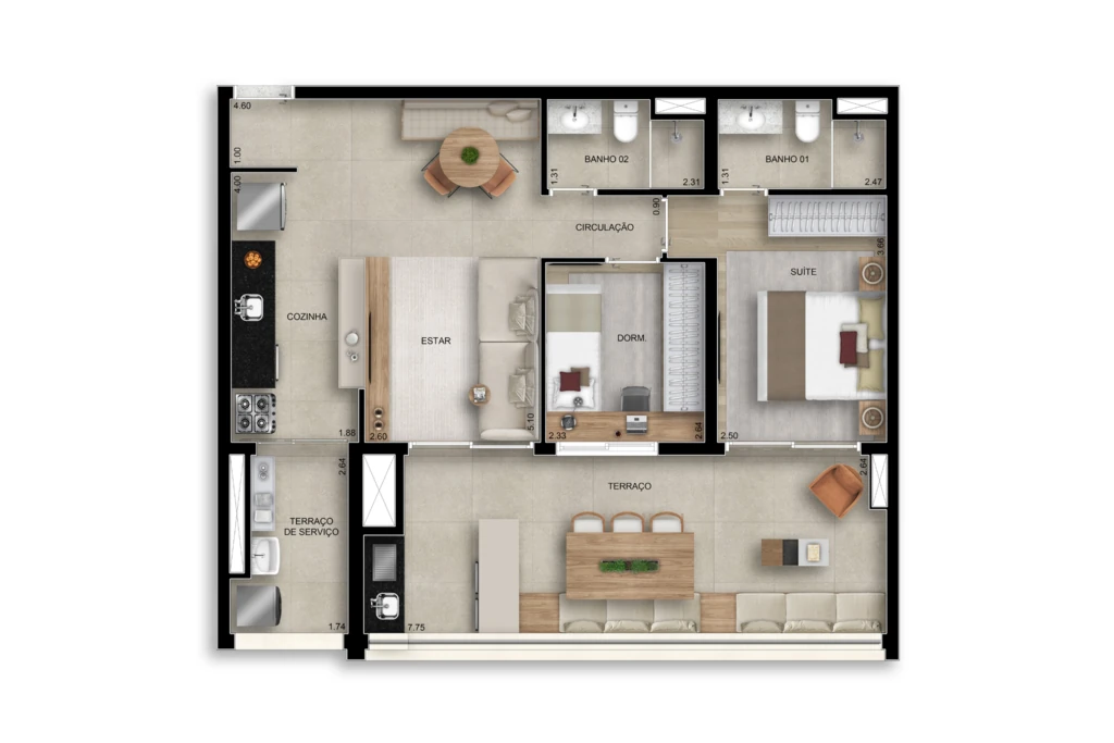 Bosque Santa Cruz by Diálogo Residences: 2 dorm 82m²