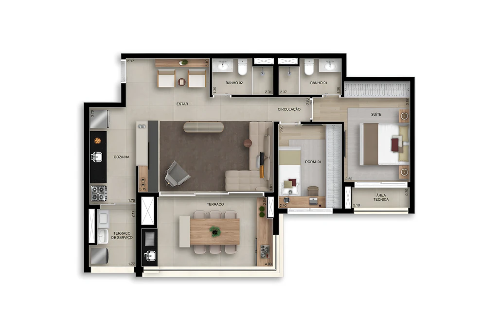 Bosque Santa Cruz by Diálogo Residences: 2 dorm 90m² opção