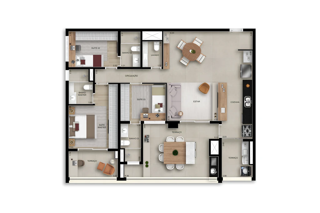 Bosque Santa Cruz by Diálogo Residences: 3 dorm 131m²