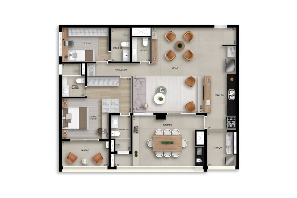 Bosque Santa Cruz by Diálogo Residences: 2 dorm 131m² opção