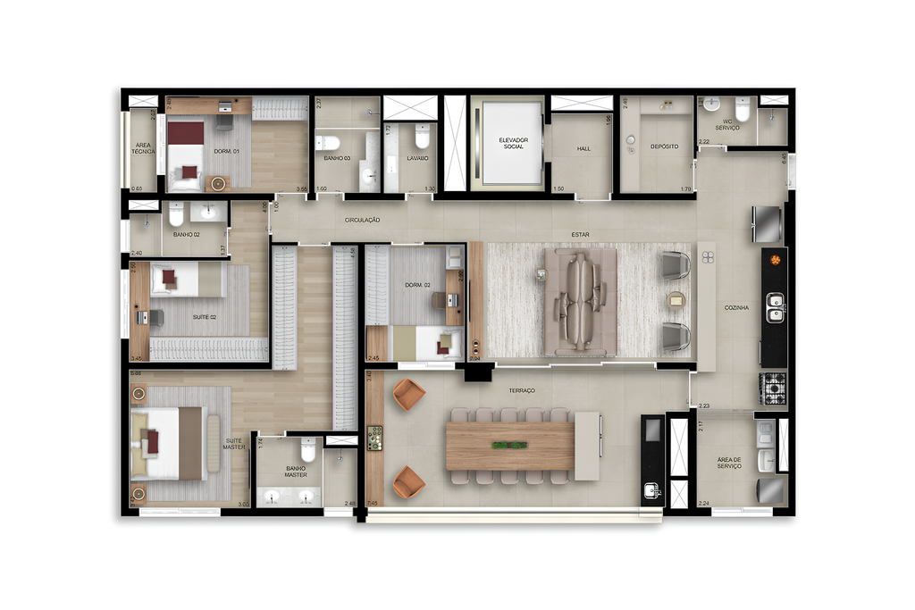 Bosque Santa Cruz by Diálogo Residences: 4 dorm 169m² opção