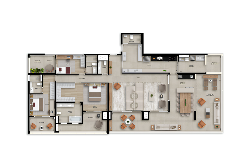 Bosque Santa Cruz by Diálogo Residences: 3 dorm 268m² penthouse