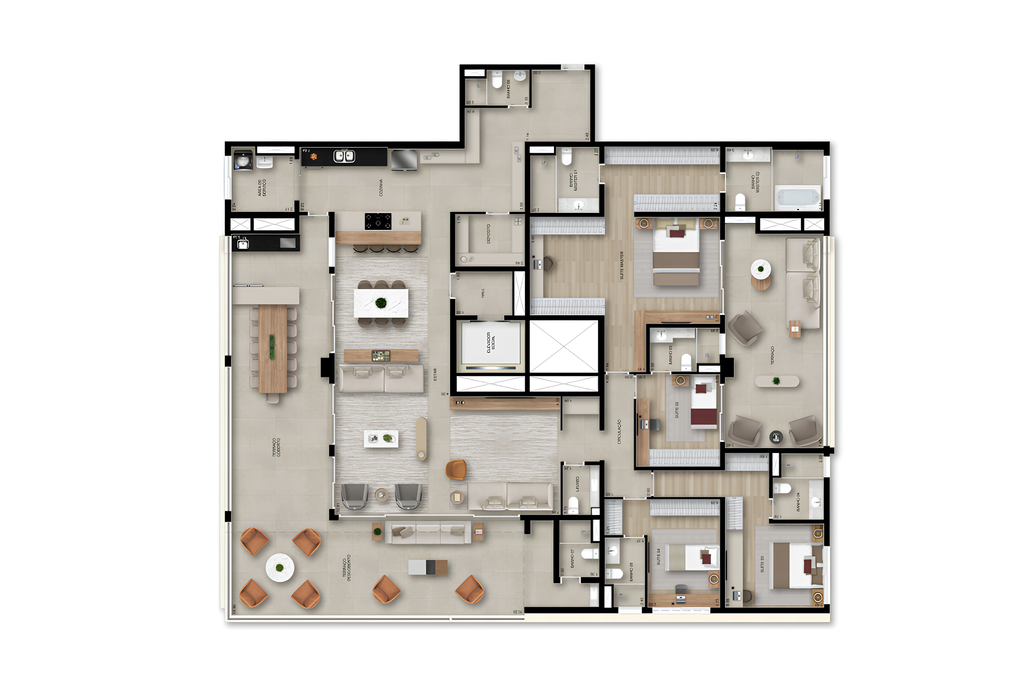 Bosque Santa Cruz by Diálogo Residences: 4 dorm 352m² penthouse