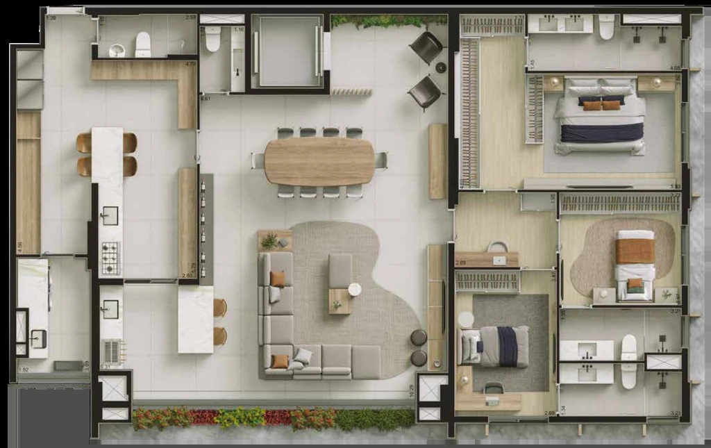 Bosque Vila Nova: 3 dorm 194m²