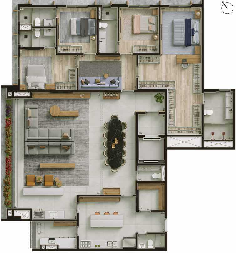 Bosque Vila Nova: 4 dorm 237m²