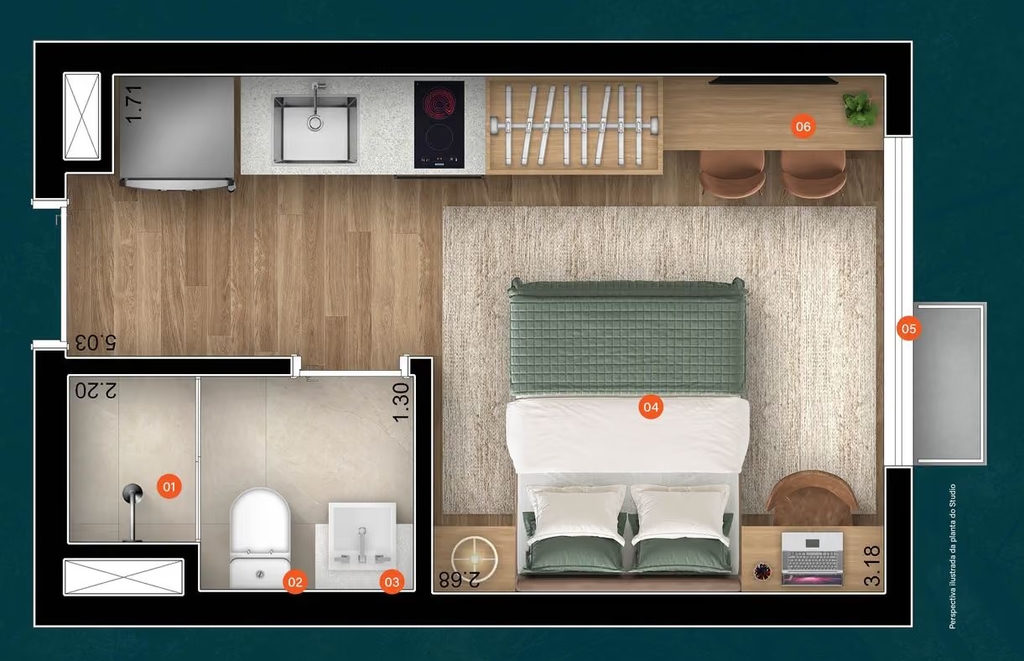 Boulevard Praça da Árvore: 1 dorm 17m² studio