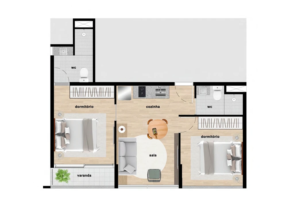 Bracon Quatá: 2 dorm 41m²