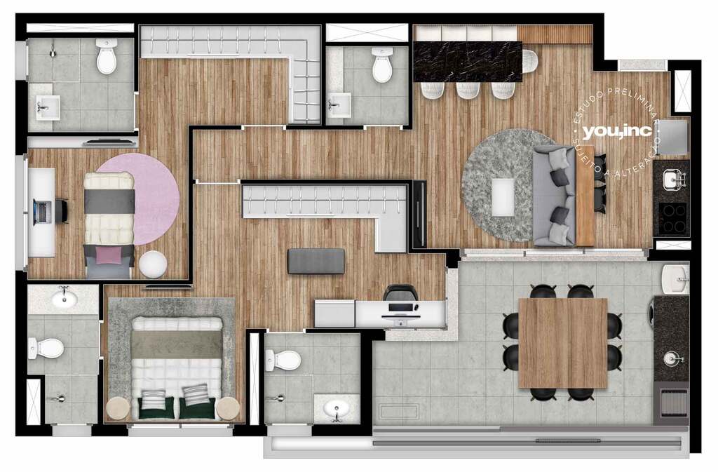 Brook by You: 2 dorm 93m² opção