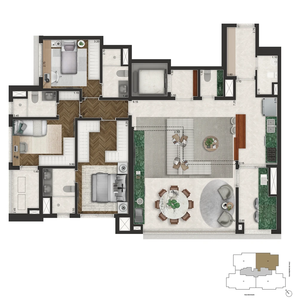 Brooklin Senses by Cyrela: 3 dorm 145m²