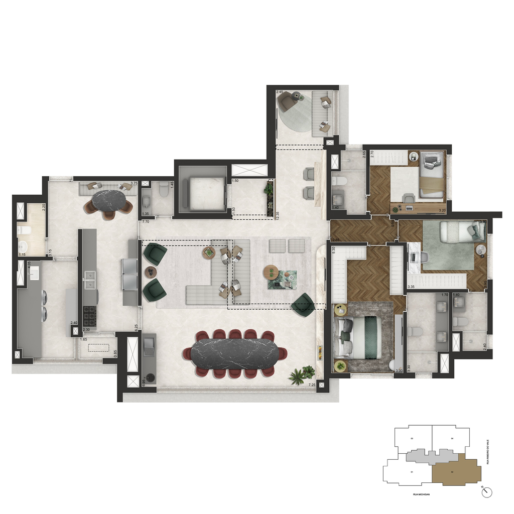 Brooklin Senses by Cyrela: 3 dorm 178m²