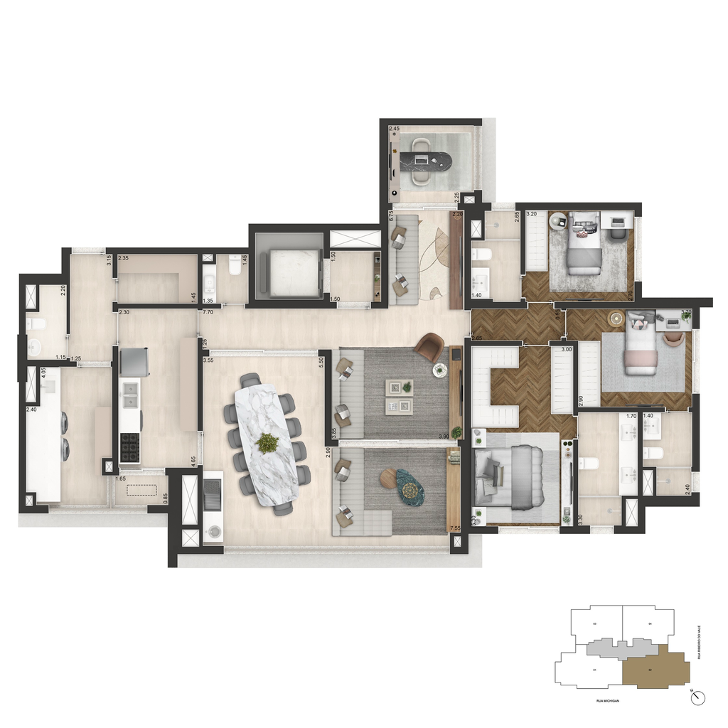 Brooklin Senses by Cyrela: 3 dorm 178m²