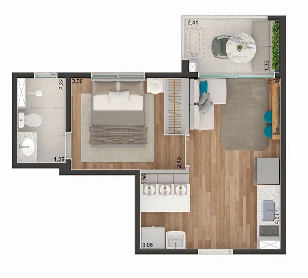 Brooklin Sky Home Tower: 1 dorm 31m² opção