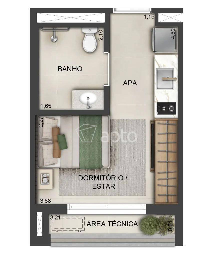 Planta do Brooklin Studios By Lindenberg