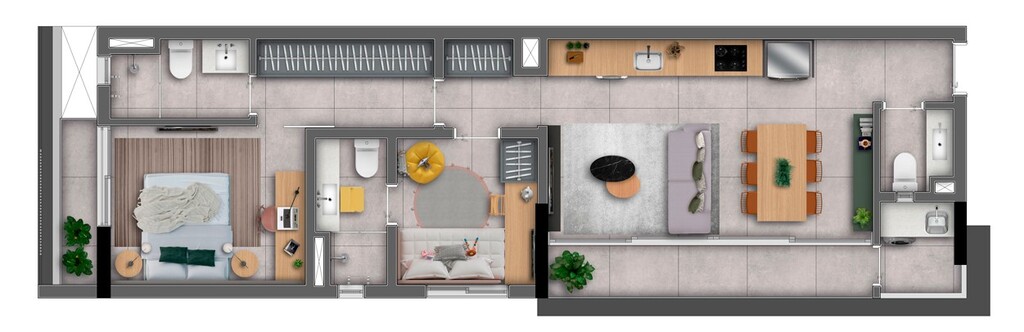 Canto Sabiá Moema: 2 dorm 68m²