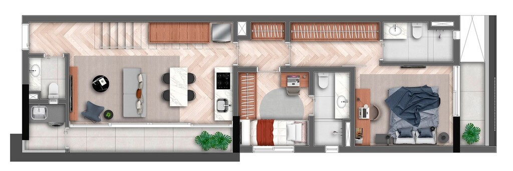 Canto Sabiá Moema: 2 dorm 131m² cobertura duplex inferior