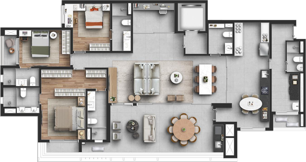 Capitolo by Piero Lissoni: 3 dorm 210m² opção 3