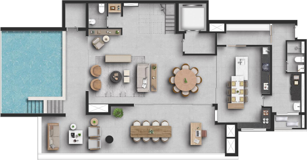 Capitolo by Piero Lissoni: 4 dorm 363m² duplex inferior