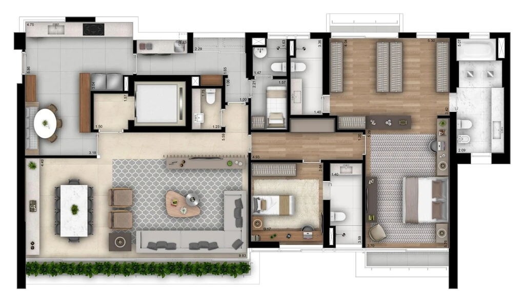 Casa Brasileira Itaim: 2 dorm 229m² opção 1