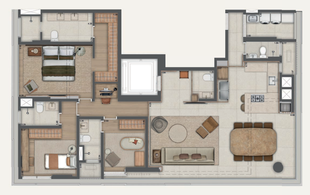 Casa Jardins Jaú by You: 3 dorm 145m² opção 1