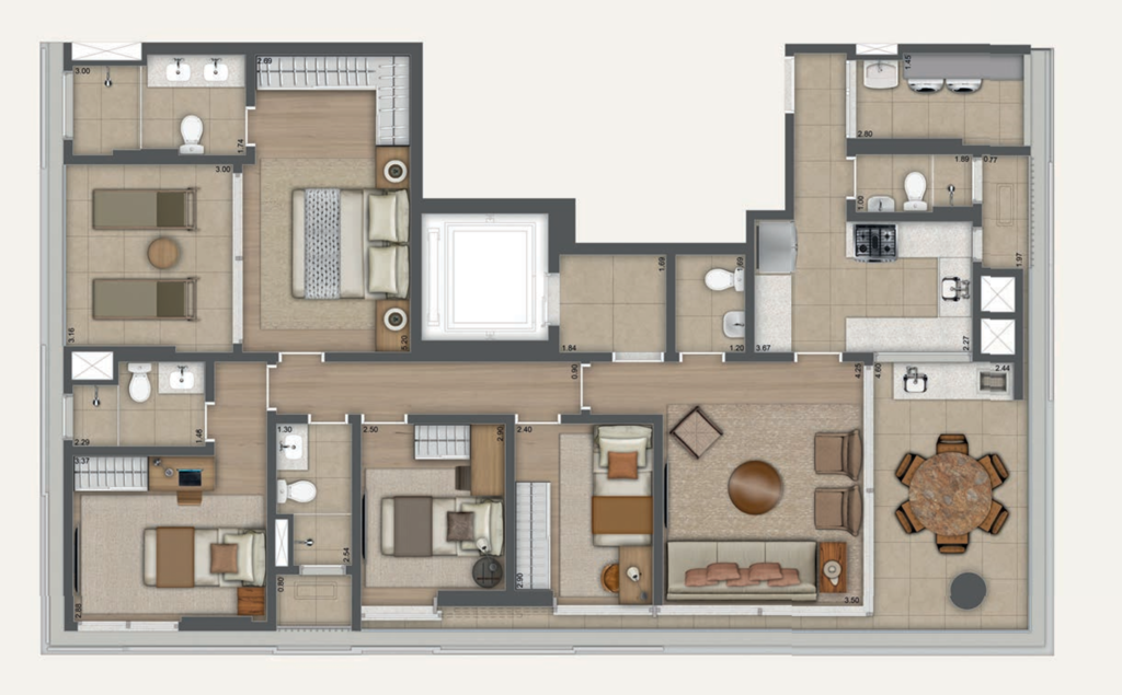 Casa Jardins Jaú by You: 4 dorm 145m² opção 2