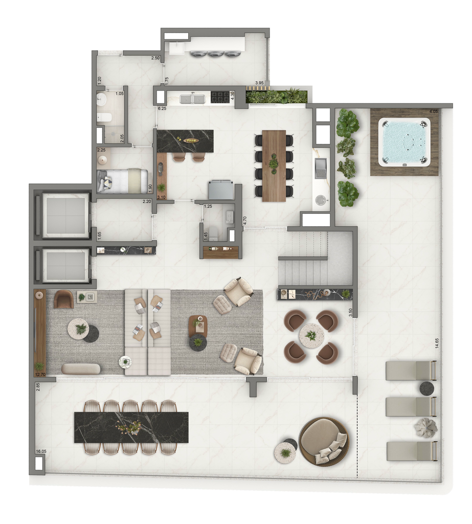 Casa Senses: 4 dorm 436m² cobertura duplex inferior