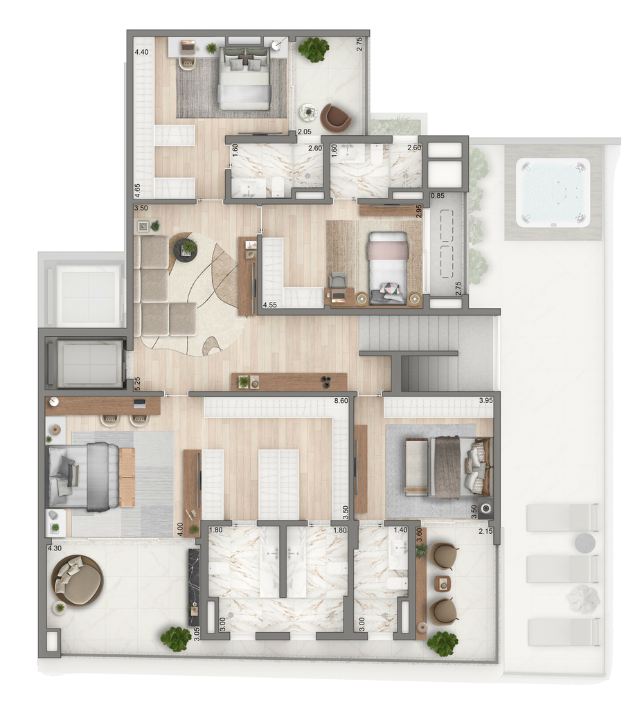 Casa Senses: 4 dorm 436m² cobertura duplex superior