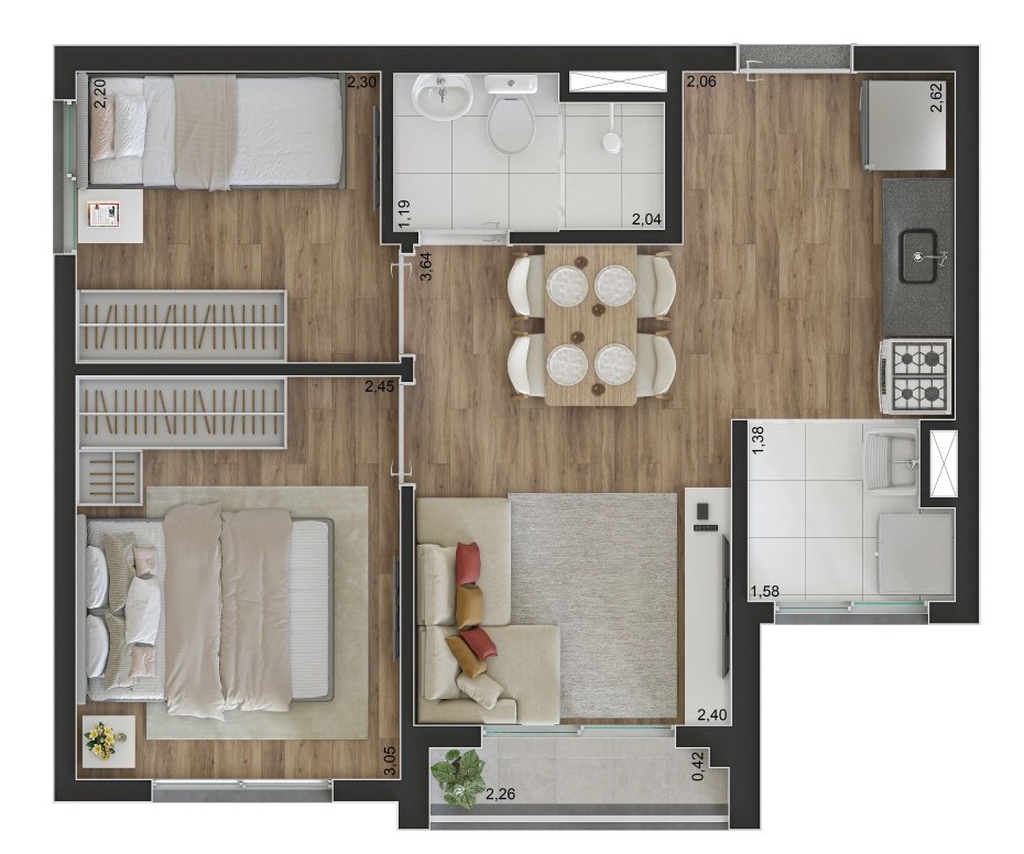 Class Select: 2 dorm 37m²